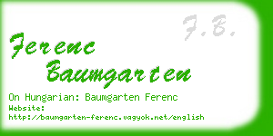 ferenc baumgarten business card